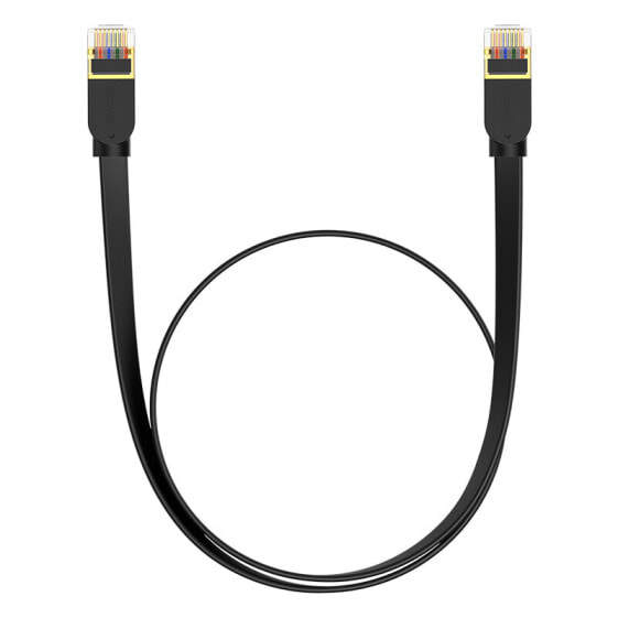 Szybki cienki kabel sieciowy RJ45 cat. 7 10Gbps 0.5m czarny
