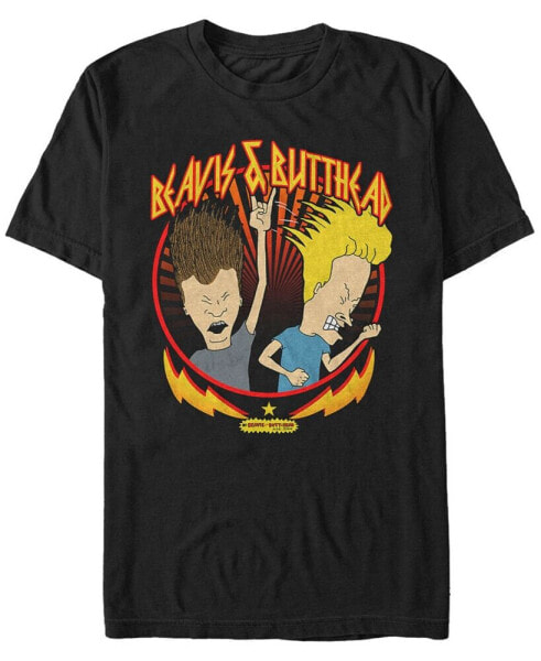 Beavis and Butthead MTV Men's Metal Head Short Sleeve T-Shirt