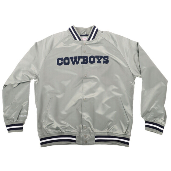 Mitchell & Ness Nfl Cowboys Bouble Clutch Lightweight Satin Button Up Jacket Men