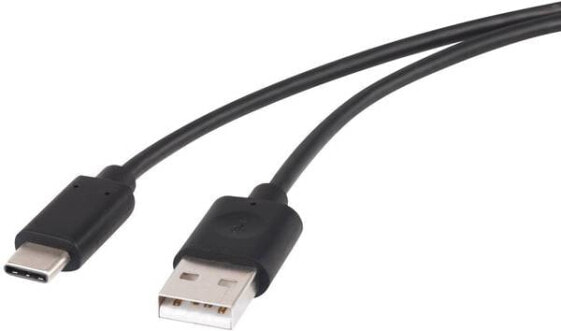 Renkforce RF-4288947, 1 m, USB A, USB C, USB 2.0, 480 Mbit/s, Black