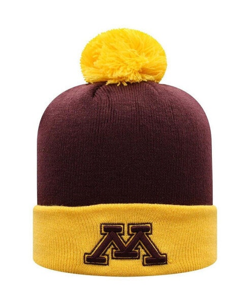 Men's Maroon, Gold Minnesota Golden Gophers Core 2-Tone Cuffed Knit Hat with Pom