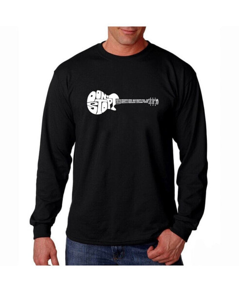 Men's Word Art Long Sleeve T-Shirt - Don't Stop Believin