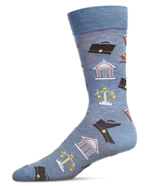 Men's Law and Order Heathered Rayon from Bamboo Novelty Crew Socks