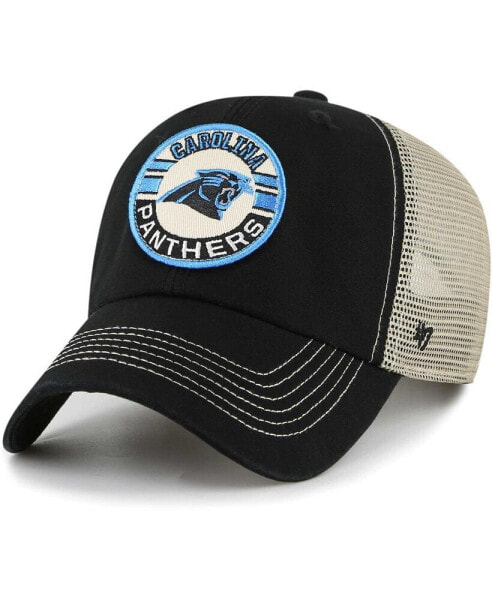 Men's Black, Natural Carolina Panthers Notch Trucker Clean Up Adjustable Hat