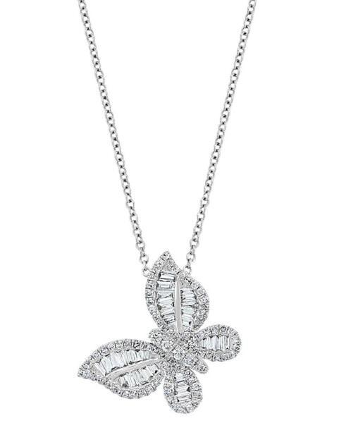 EFFY Collection eFFY® Diamond Butterfly 18" Pendant Necklace (5/8 ct. t.w.) in 14k White Gold