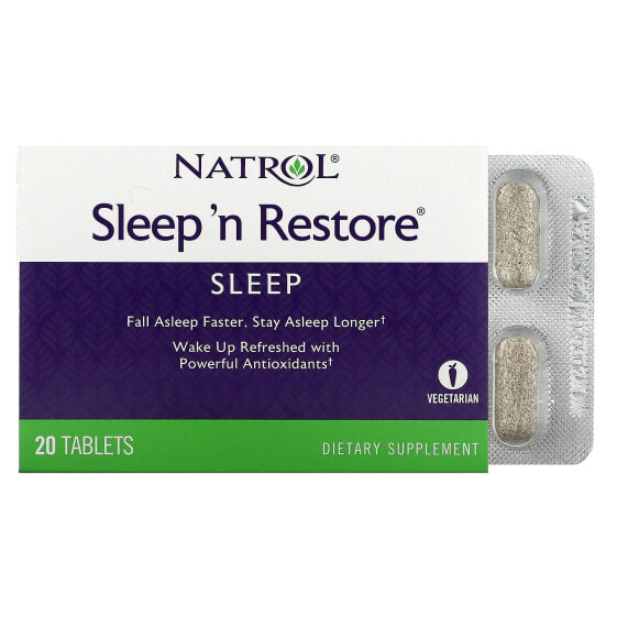 Витамины для здорового сна Natrol Sleep 'n Restore, 20 таблеток