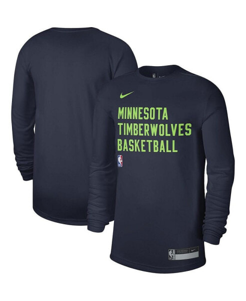 Men's and Women's Navy Minnesota Timberwolves 2023/24 Legend On-Court Practice Long Sleeve T-shirt