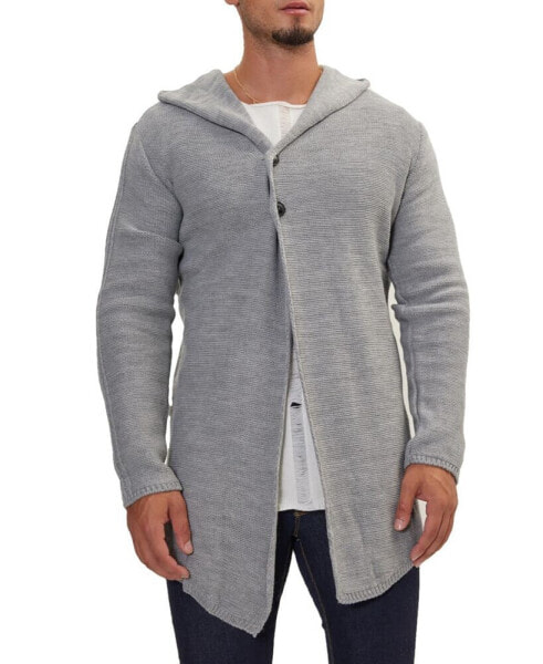 Men's Modern Hooded Two Button Knit Cardigan