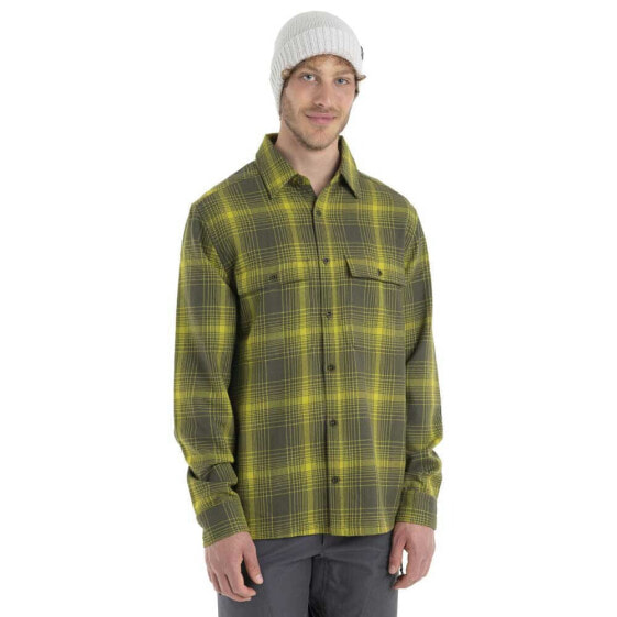 ICEBREAKER Dawnder Flannel Plaid Merino long sleeve shirt