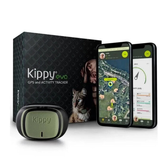 KIPPY - GPS-Halsband fr Hunde und Katzen - Evo - 38 GR - Wasserdicht - Green Forest