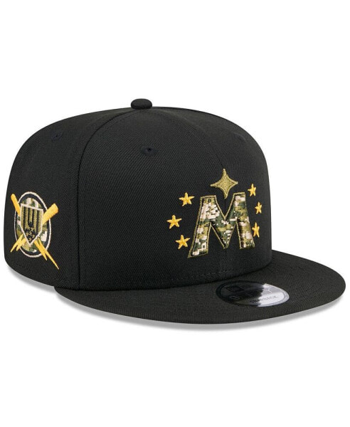 Men's Black Minnesota Twins 2024 Armed Forces Day 9FIFTY Snapback Hat