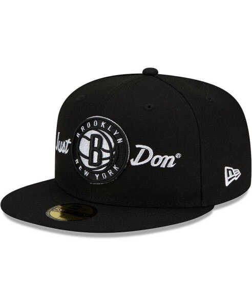 Men's x Just Don Black Brooklyn Nets 59FIFTY Fitted Hat