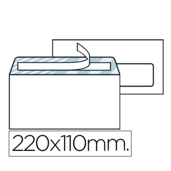 Конверты Liderpapel SB06 белые бумажные 110 x 220 мм (500 штук)