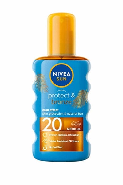 Suntan oil spray tanning supporting SPF 20 Sun (Protect & Bronze Oil) 200 ml
