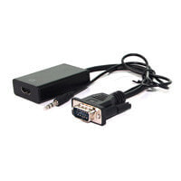 VALUE 12.99.3117 - 0.15 m - HDMI Type A (Standard) - VGA (D-Sub) + 3.5mm - Male - Female - Black