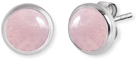 Silver earrings with rose quartz ERE-RQ-ST