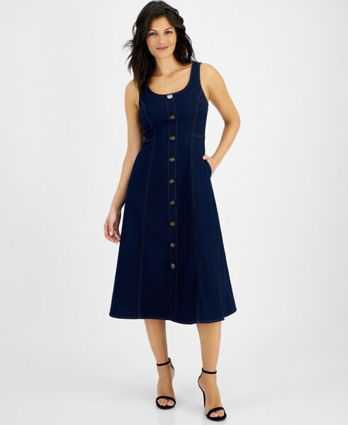 Women's Sleeveless Button-Front Dress