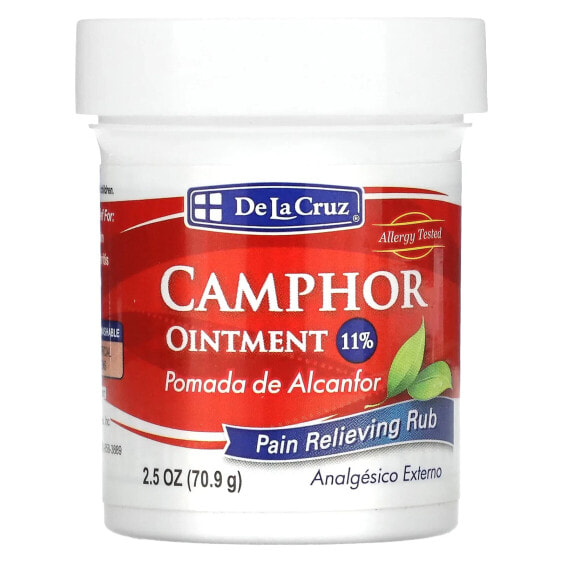 Мазь от боли в мышцах и суставах De La Cruz Camphor Ointment, 2.5 унции (70.9 г)