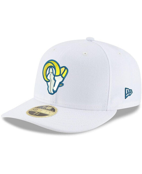 Бейсболка мужская New Era белая Los Angeles Rams с низким профилем omauts гибкая 59FIFTY