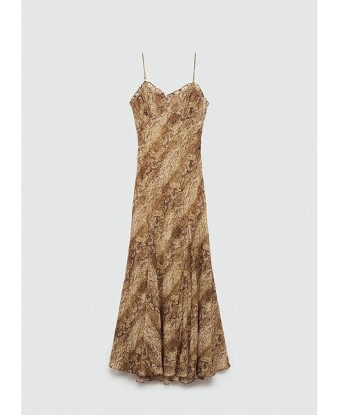 Women's Snake Print Chiffon Dress