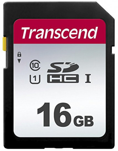 Transcend SD Card SDHC 300S 16GB - 16 GB - SDHC - Class 10 - NAND - 95 MB/s - 10 MB/s