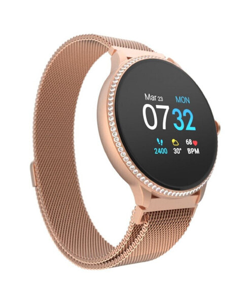 Sport 3 Women's Special Edition Touchscreen Smartwatch: Rose Gold Crystal Case with Rose Gold Mesh Strap 45mm