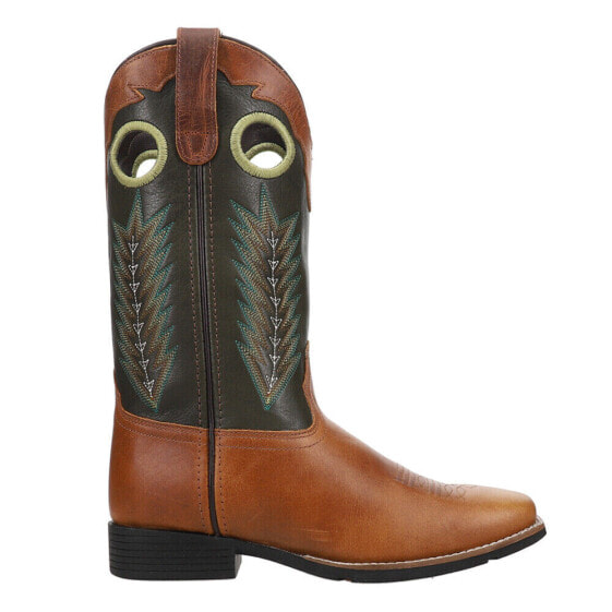 Roper James Embroidered Square Toe Cowboy Mens Brown Casual Boots 09-020-0904-3