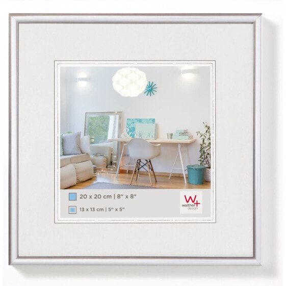 Walther Design KV220S - Glass,Plastic - Silver - Single picture frame - Wall - 13 x 13 cm - Square
