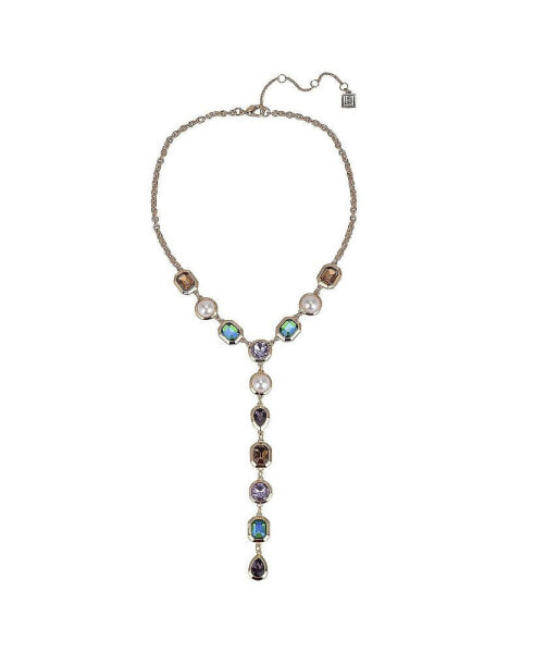 Glass Stone Y Necklace