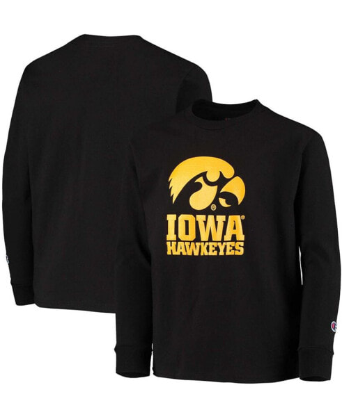 Футболка для малышей Champion Черная Iowa Hawkeyes Lockup с длинным рукавом