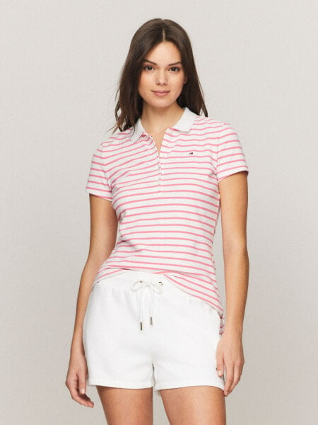 Slim Fit Stripe Stretch Cotton Polo