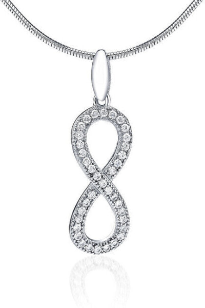 Silver Infinity pendant with micro zircons JJJP0454