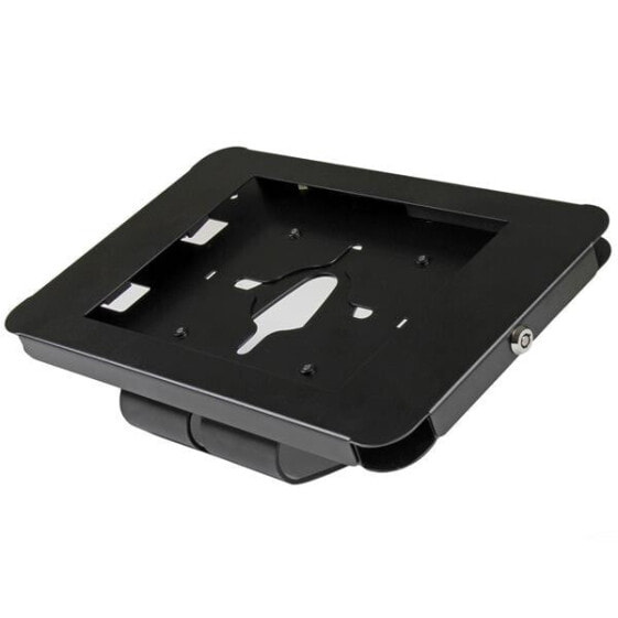 Secure Tablet Stand - Desk or Wall-Mountable - 24.6 cm (9.7") - 9.7" iPad - Black - Steel - 1.3 cm - Key