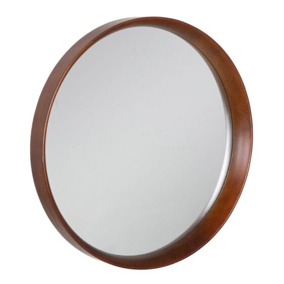 Настенное зеркало Коричневый Стеклянный древесина бука 60 x 6 x 60 cm