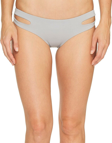 L*Space 180231 Womens Hipster Bikini Bottom Swimwear Fog Grey Size Medium