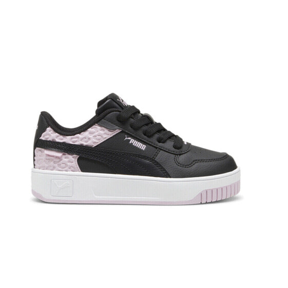 Puma Carina Street Wild Leopard Platform Toddler Girls Black Sneakers Casual Sh