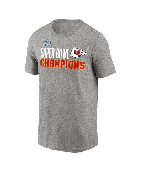 Men's Heather Charcoal Kansas City Chiefs Super Bowl LVII Champions Roster T-shirt