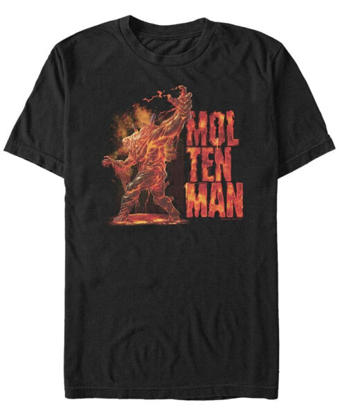 Marvel Men's Spider-Man Far From Home Molten Man Action Pose, Short Sleeve T-shirt