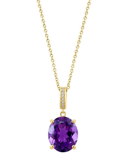 EFFY® Amethyst (4-3/8 ct. t.w.) & Diamond Accent 18" Pendant Necklace in 14k Gold