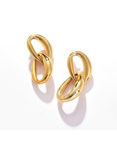 Women's Gold Chain-link Drop Earrings
