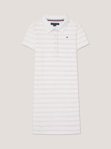 Kids' Stripe Stretch Pique Polo Dress