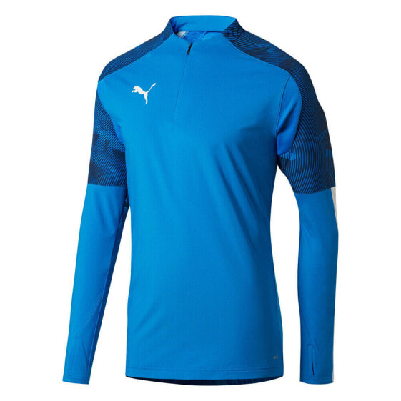 Футболка PUMA Мужская свитер с 1/4 молнией Cup Training blue Casual Tops 656016-22