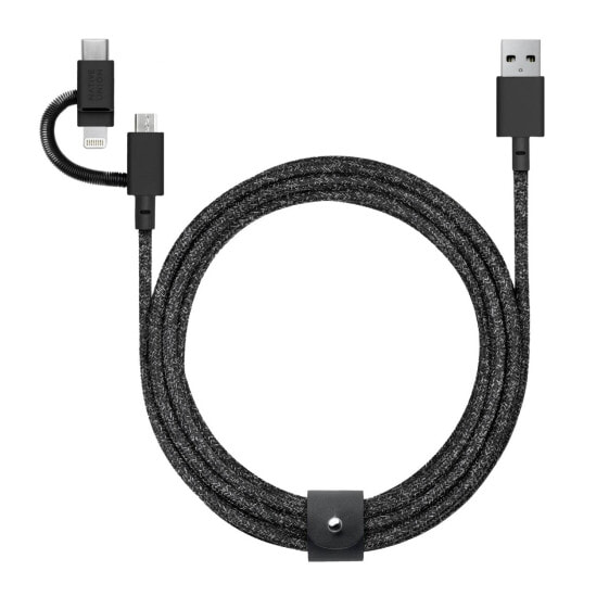 Native Union Belt Universal USB-A auf Lightning/USB-C/Micro-USB Kabel"Schwarz USB-A auf Micro USB / USB-C / Lightning