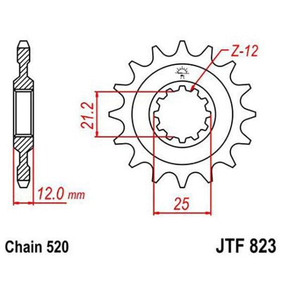 Звезда передняя JT Sprockets 520 JTF823.16 из стали