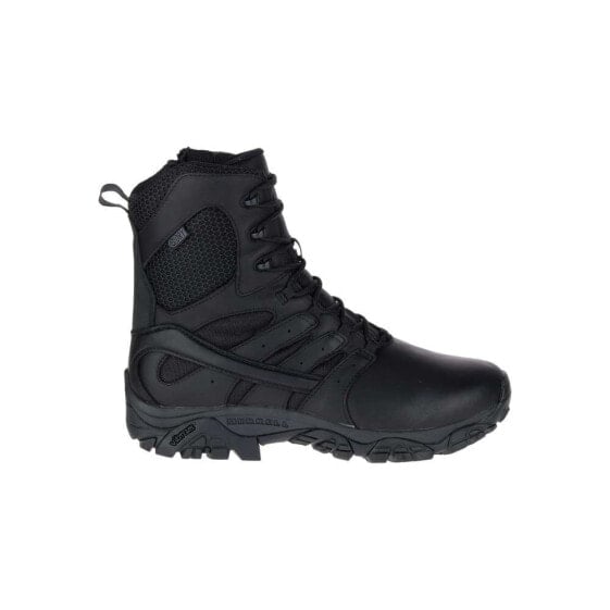 Мужские ботинки треккинговые высокие демисезонные черные кожаные Merrell Moab 2 8 Response WP