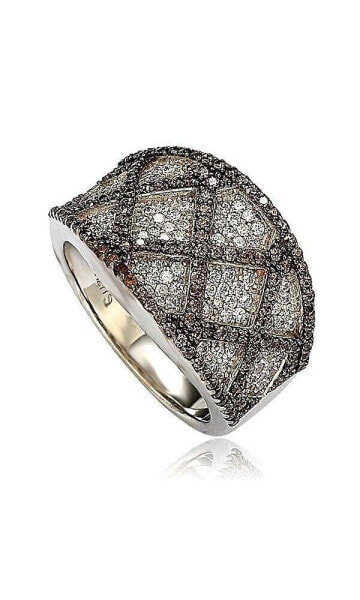 Suzy Levian Sterling Silver Cubic Zirconia Woven Ring