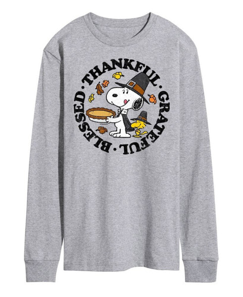 Men's Peanuts Thankful Grateful Blessed Long Sleeve T-shirt