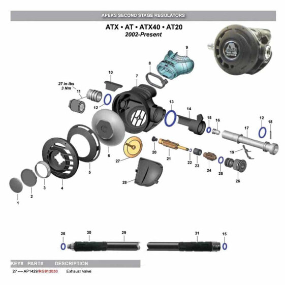 APEKS Exhaust Valve Second Stage