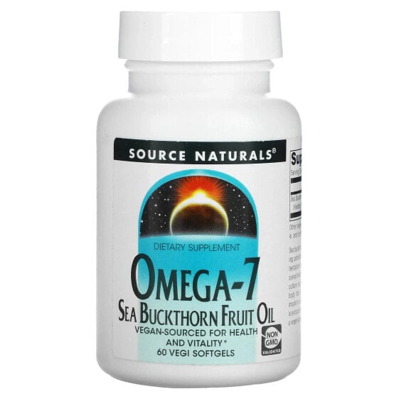 Витамины и БАДы Source Naturals Omega-7, Масло облепихи, 60 вегетарианских софтжелей