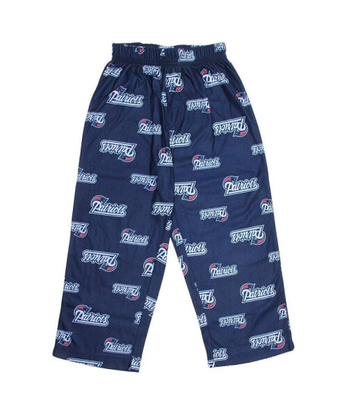 Unisex Preschool Toddler Navy Blue New England Patriots Allover Logo Printed Pants